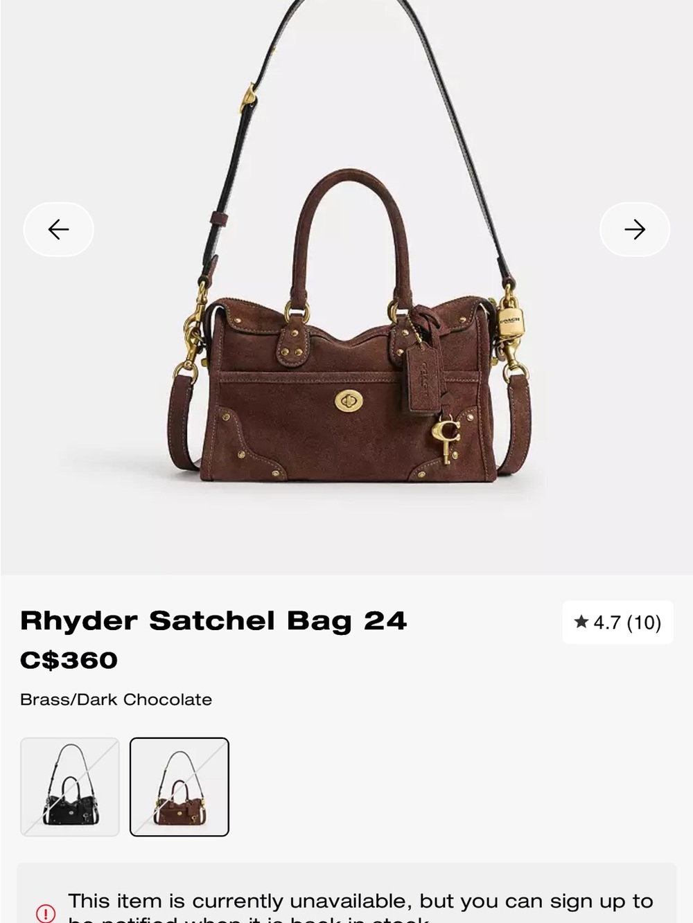 Coach Rhyder Satchel 24 - Picture 2 of 5